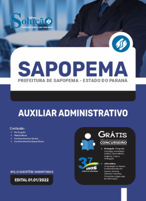 Apostila Prefeitura de Sapopema - PR - Auxiliar Administrativo - Imagem 3