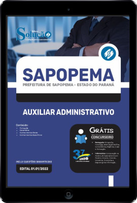 Apostila Prefeitura de Sapopema - PR em PDF - Auxiliar Administrativo - Imagem 1