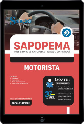 Apostila Prefeitura de Sapopema - PR em PDF - Motorista - Imagem 1