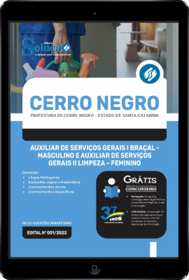 Apostila Prefeitura de Cerro Negro - SC em PDF - Auxiliar de Serviços Gerais I Braçal - Masculino e Auxiliar de Serviços Gerais II Limpeza – Feminino - Imagem 1