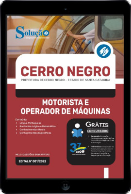 Apostila Prefeitura de Cerro Negro - SC em PDF - Motorista e Operador de Máquinas - Imagem 1