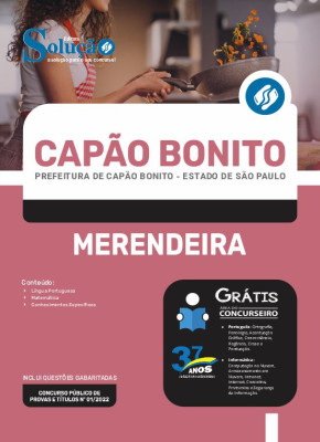 Apostila Prefeitura de Capão Bonito - SP - Merendeira - Imagem 3