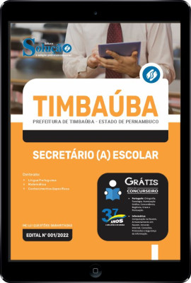 Apostila Prefeitura de Timbaúba - PE em PDF - Secretário(a) Escolar - Imagem 1