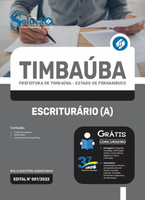 Apostila Prefeitura de Timbaúba - PE - Escriturário(a) - Imagem 3