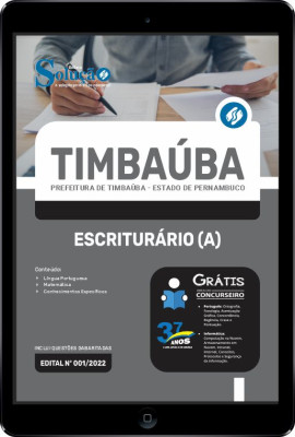 Apostila Prefeitura de Timbaúba - PE em PDF - Escriturário(a) - Imagem 1