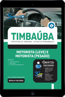 Apostila Prefeitura de Timbaúba - PE em PDF - Motorista (Leve) e Motorista (Pesado) - Imagem 1