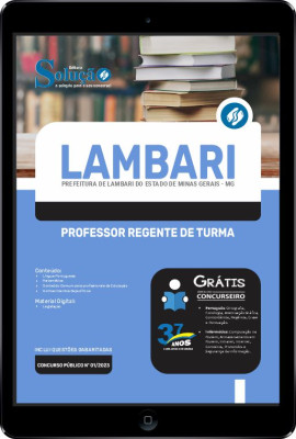 Apostila Prefeitura de Lambari - MG em PDF - Professor Regente de Turma - Imagem 1