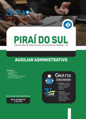 Apostila Prefeitura de Piraí do Sul - PR - Auxiliar Administrativo - Imagem 3