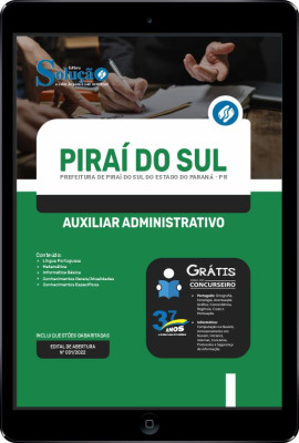 Apostila Prefeitura de Piraí do Sul - PR em PDF - Auxiliar Administrativo - Imagem 1