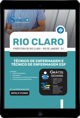 Apostila Prefeitura de Rio Claro - RJ em PDF - Técnico de Enfermagem e Técnico de Enfermagem ESF - Imagem 1