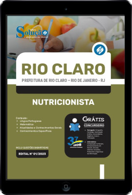 Apostila Prefeitura de Rio Claro - RJ em PDF - Nutricionista - Imagem 1