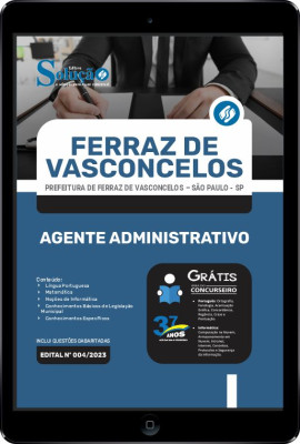 Apostila Prefeitura de Ferraz de Vasconcelos - SP em PDF - Agente Administrativo - Imagem 1