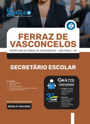 Apostila Prefeitura de Ferraz de Vasconcelos - SP - Secretário Escolar - Imagem 3