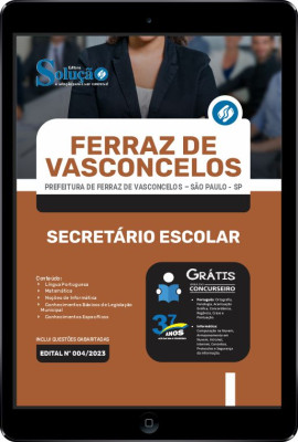 Apostila Prefeitura de Ferraz de Vasconcelos - SP em PDF - Secretário Escolar - Imagem 1