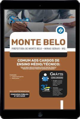 Apostila Prefeitura de Monte Belo - MG em PDF - Comum aos Cargos de Ensino Médio/Técnico - Imagem 1