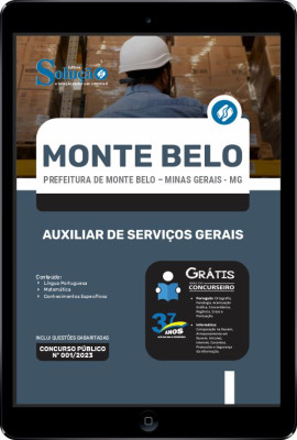 Apostila Prefeitura de Monte Belo - MG em PDF - Auxiliar de Serviços Gerais - Imagem 1