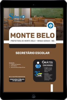 Apostila Prefeitura de Monte Belo - MG em PDF - Secretário Escolar - Imagem 1