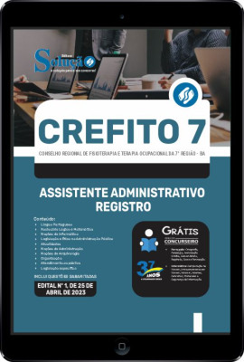 Apostila CREFITO 7 Bahia em PDF - Assistente Administrativo - Registro - Imagem 1