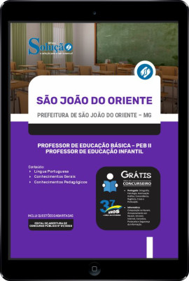 Apostila Prefeitura de São João do Oriente - MG em PDF - Professor de Educação Básica - PEB II e Professor de Educação Infantil - Imagem 1