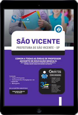 Apostila Prefeitura de São Vicente - SP em PDF - Comum a Todas as Áreas de Professor Adjunto de Educação Básica II - Imagem 1