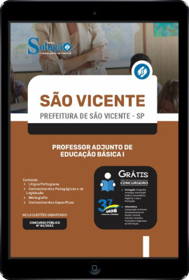 Apostila Prefeitura de São Vicente - SP em PDF - Professor Adjunto de Educação Básica I - Imagem 1