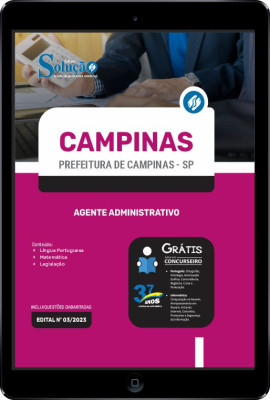 Apostila Prefeitura De Campinas - SP Em PDF - Agente Administrativo ...