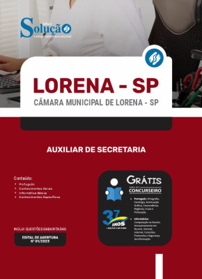 Apostila Câmara de Lorena - SP - Auxiliar de Secretaria - Imagem 3