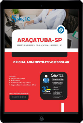 Apostila Prefeitura de Araçatuba - SP em PDF - Oficial Administrativo Escolar - Imagem 1