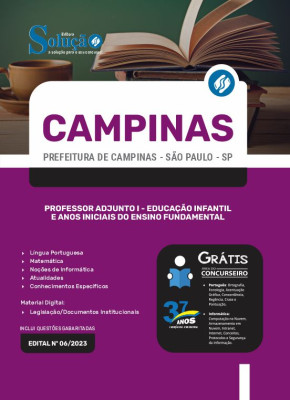 Apostila Prefeitura de Campinas - SP - Professor Adjunto I - Educação Infantil e Anos Iniciais do Ensino Fundamental - Imagem 3