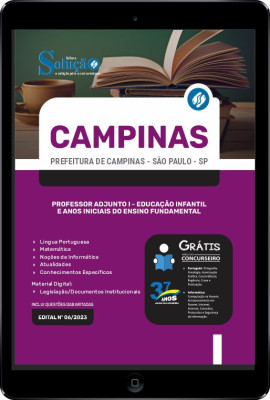 Apostila Prefeitura de Campinas - SP em PDF - Professor Adjunto I - Educação Infantil e Anos Iniciais do Ensino Fundamental - Imagem 1