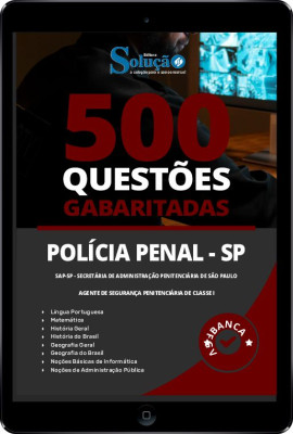 Caderno de Questões SAP-SP - Agente de Segurança Penitenciária de Classe I em PDF - 500 Questões Gabaritadas - Imagem 1