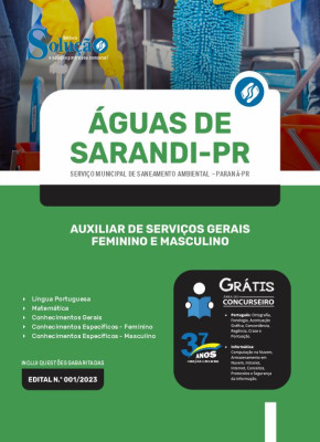 Apostila Águas de Sarandi - PR - Auxiliar de Serviços Gerais (Feminino e Masculino) - Imagem 3