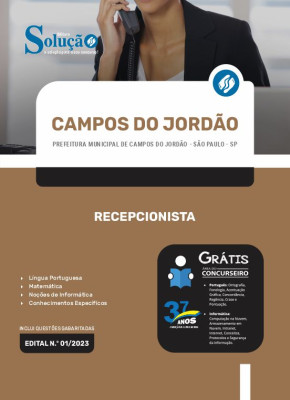 Apostila Prefeitura de Campos do Jordão - SP - Recepcionista - Imagem 3