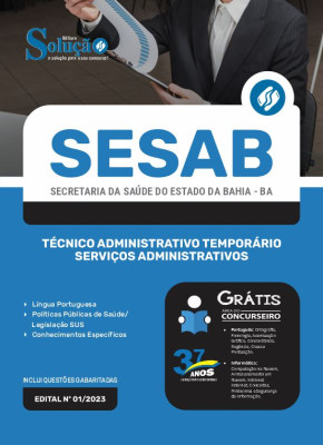 Apostila SESAB-BA - Técnico Administrativo Temporário - Serviços Administrativos - Imagem 3