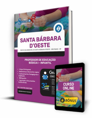 Apostila Prefeitura de Santa Bárbara D Oeste - SP - Professor de Educação Básica l - Infantil - Imagem 1