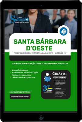 Apostila Prefeitura de Santa Bárbara D Oeste - SP em PDF - Agente de Administração e Agente de Administração Escolar - Imagem 1