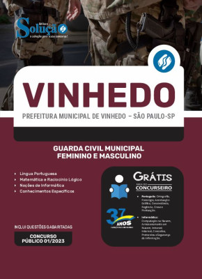 Apostila Prefeitura de Vinhedo - SP - Guarda Civil Municipal - Feminino e Masculino - Imagem 3