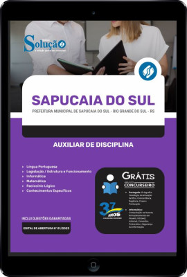 Apostila Prefeitura de Sapucaia do Sul - RS em PDF - Auxiliar de Disciplina - Imagem 1