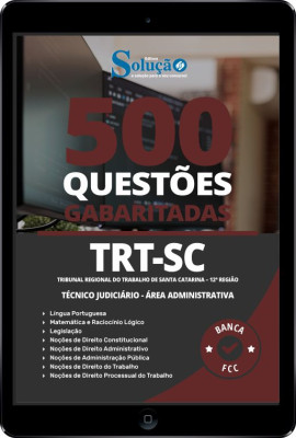 Caderno de Questões TRT-SC - Técnico Judiciário - Área Administrativa em PDF - 500 Questões Gabaritadas - Imagem 1