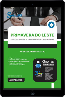 Apostila Prefeitura de Primavera do Leste - MT em PDF - Agente Administrativo - Imagem 1