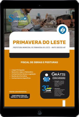 Apostila Prefeitura de Primavera do Leste - MT em PDF - Fiscal de Obras e Posturas - Imagem 1