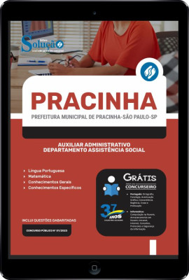 Apostila Prefeitura de Pracinha - SP em PDF - Auxiliar Administrativo - Departamento Assistência Social - Imagem 1