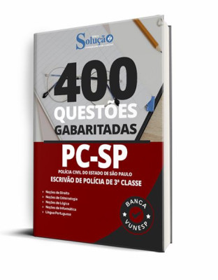 Caderno de Questões PC-SP - Escrivão de Polícia de 3ª Classe - 400 Questões Gabaritadas - Imagem 1