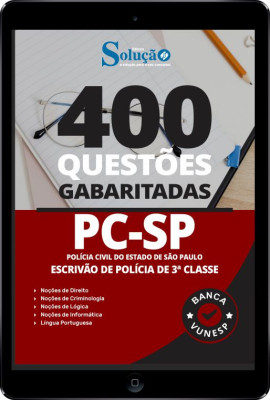 Caderno de Questões PC-SP - Escrivão de Polícia de 3ª Classe em PDF - 400 Questões Gabaritadas - Imagem 1