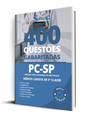 Caderno de Questões PC-SP - Médico Legista de 3ª Classe - 400 Questões Gabaritadas - Imagem 1