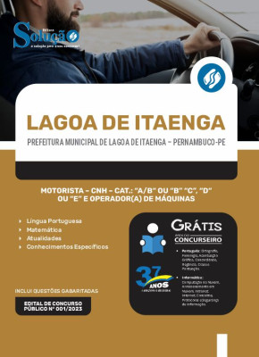 Apostila Prefeitura de Lagoa de Itaenga - PE - Motorista e Operador(a) de Máquinas - Imagem 3