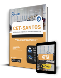 Capa Apostila CET Santos - SP - Agente de Atendimento, Almoxarife e Assistente Administrativo