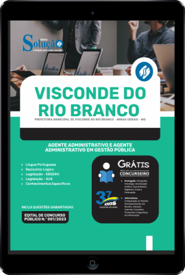 Apostila Prefeitura de Visconde do Rio Branco - MG em PDF - Agente Administrativo e Agente Administrativo em Gestão Pública - Imagem 1