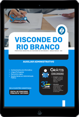 Apostila Prefeitura de Visconde do Rio Branco - MG em PDF - Auxiliar Administrativo - Imagem 1