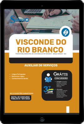 Apostila Prefeitura de Visconde do Rio Branco - MG em PDF - Auxiliar de Serviços - Imagem 1